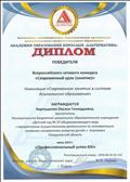    Диплом победителя Всероссийского сетевого конкурса "Современный урок (занятие)